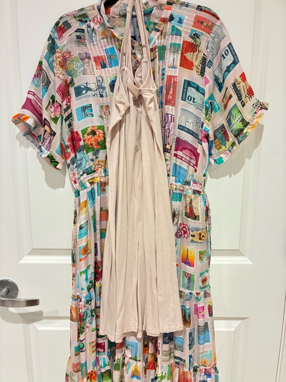 Johnny Was Silk White Multi Floral Postcard Maxi Dress - Picture 8 of 11